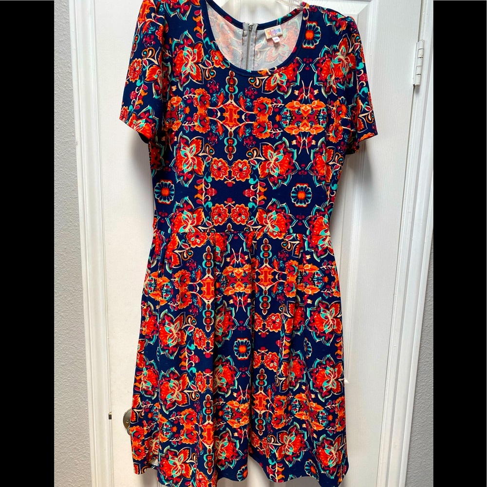 Bright floral LuLaRoe Amelia dress